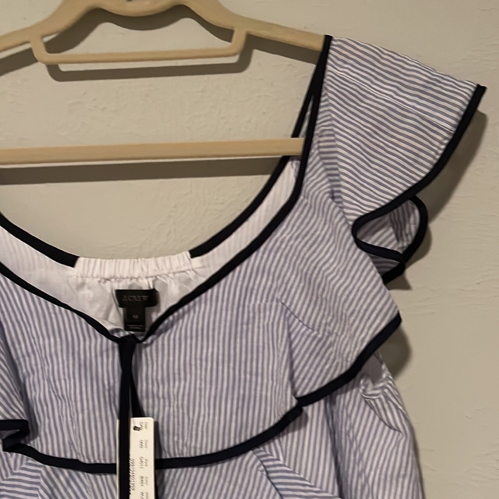 JCrew Ruffle Sleeve Top - Picture 2 of 7
